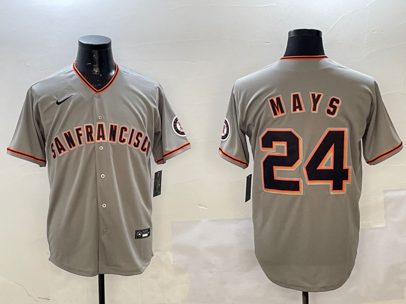 Men's San Francisco Giants Willie Mays #24 Gray Jersey